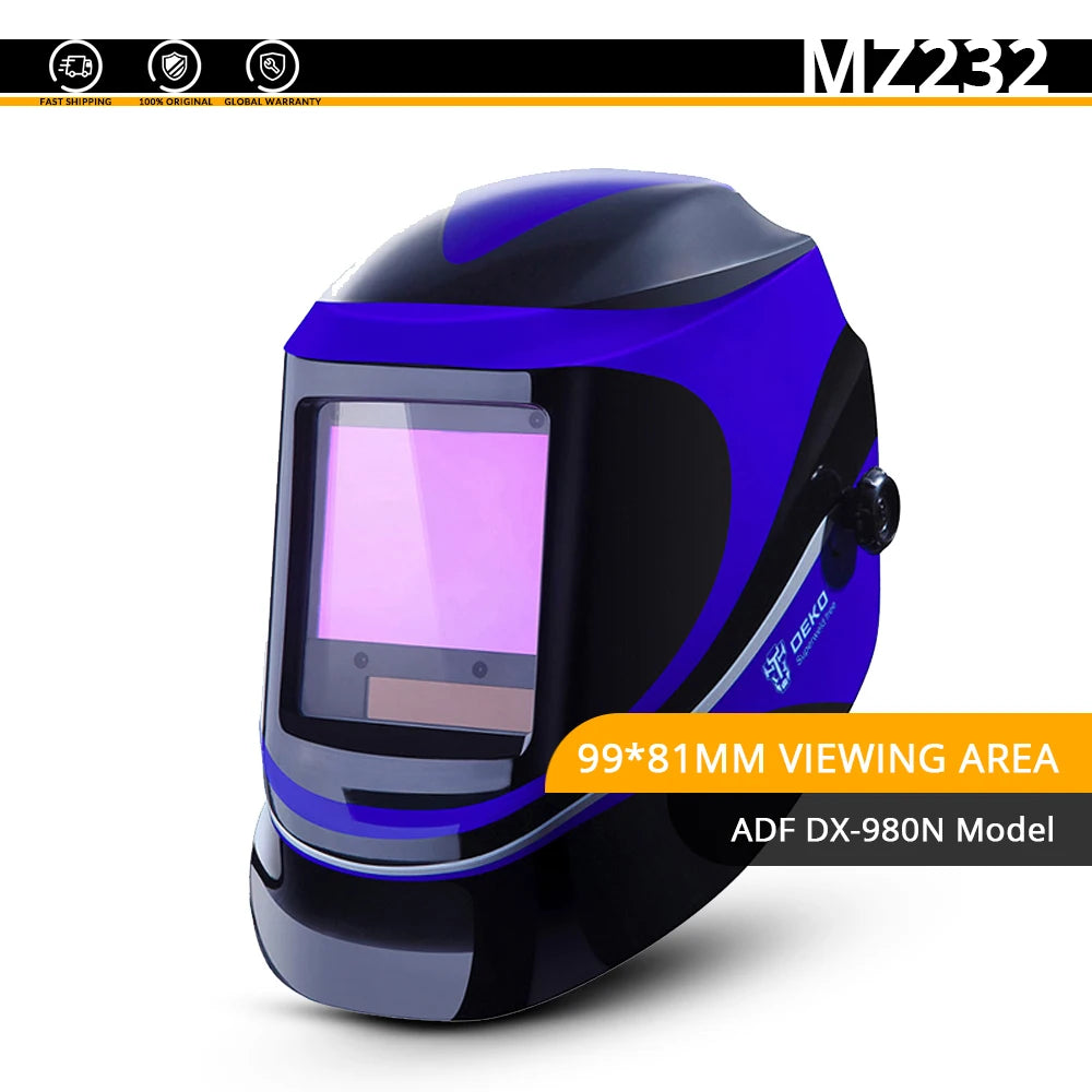 DEKO - Casco de soldadura eléctrica solar con ， Casco de soldadura ajustable ， Oscurecimiento automático ajustable, Rango 4/9 - 13 MIG MMA, Máscara, Lente para máquina de soldar
