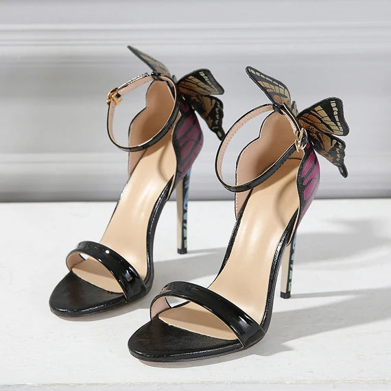 2024 New Three-dimensional Big butterfly Women's Super High Heel Thin Sandals Dress Shoes Wedding Shoes Hot Sale