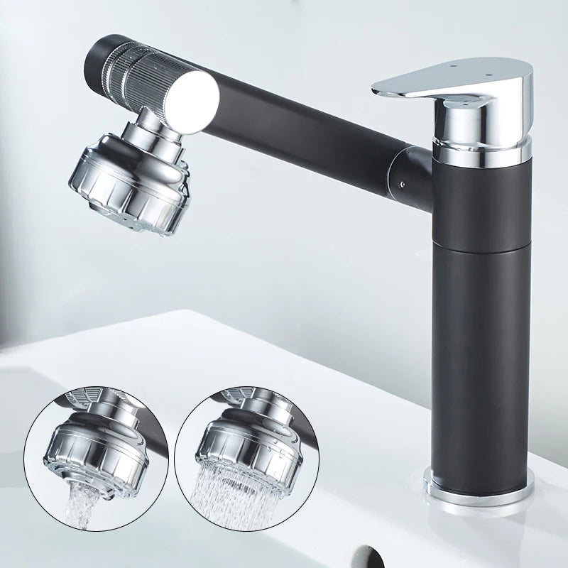 ELLEN-grifo multifunción para lavabo de baño, mezclador de agua fría y caliente, grúa de bronce antiguo, grifos de agua universales montados en cubierta EL13266