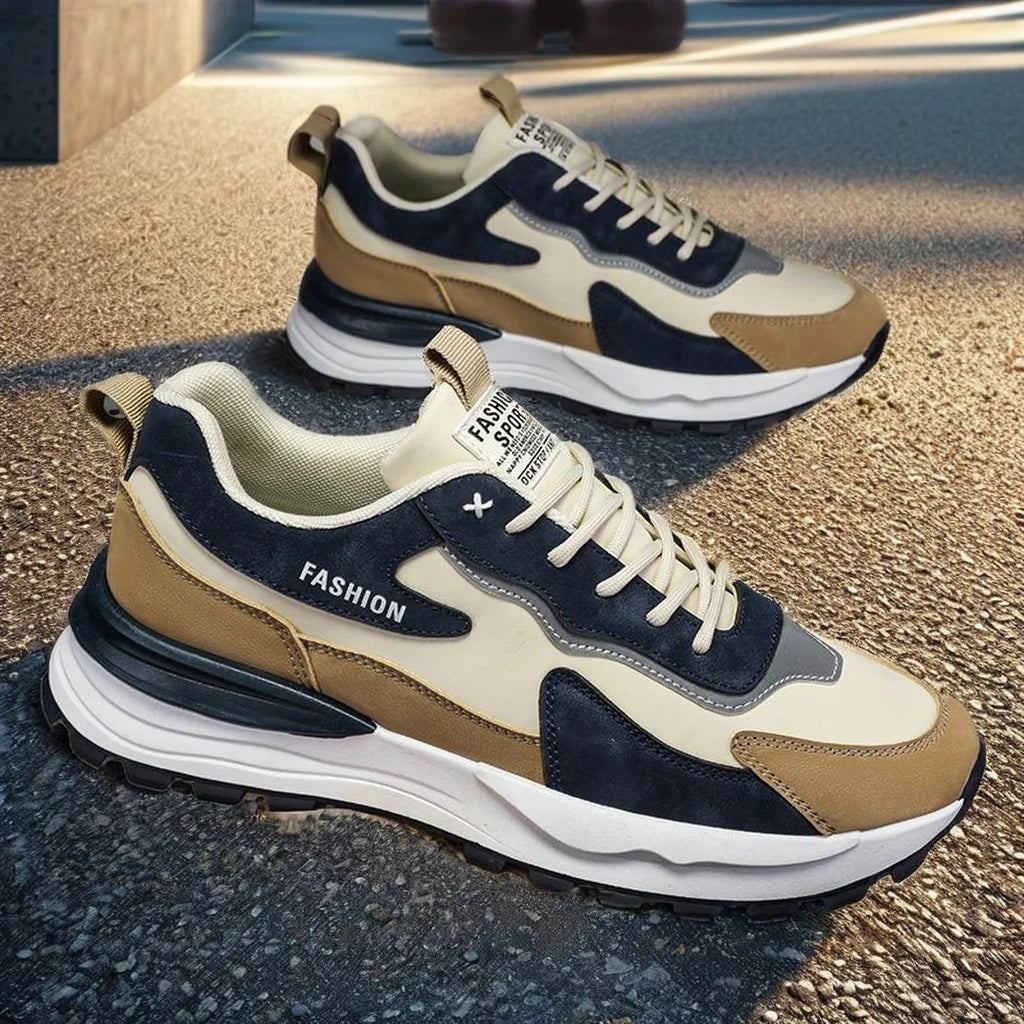 Men's Trendy Summer Sports Shoes Breathable Casual Running Skateboard Sneakers with Waterproof Thick Soled Walking Style
