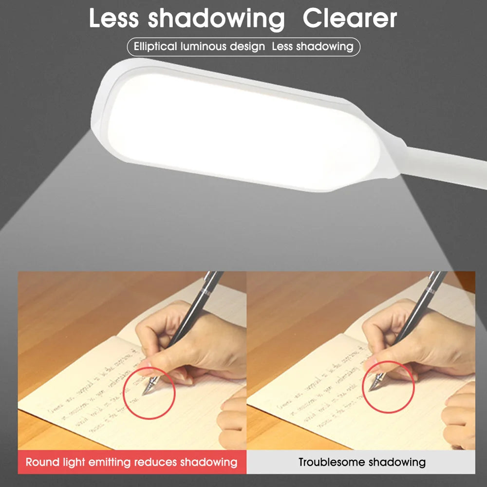 Lámpara de luz de lectura de libros recargable, luz de libro LED para leer en la cama, brillo ajustable para el cuidado de los ojos, 3 temperaturas de color