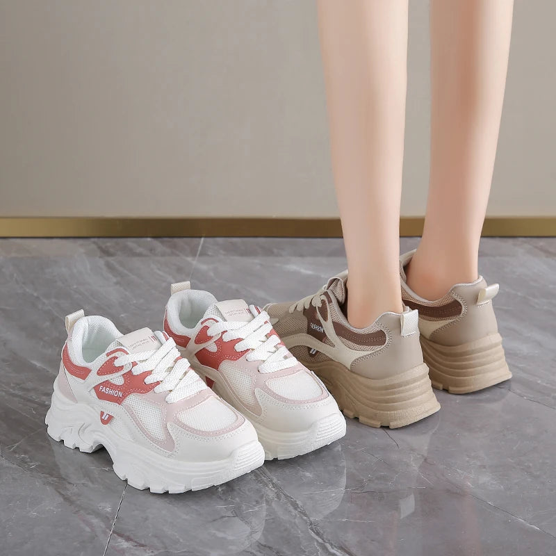 Women's New Style Fashion Sports Shoes Comfortable Microfiber Upper Material Sneakers Non-Slip Casual Running Shoes