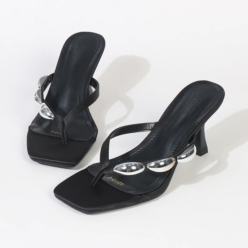Y 36-42  Plus Size Women's Sandals Are Fashionable Simple Stiletto Clip-on Sandals Versatile Party Sexy Heels