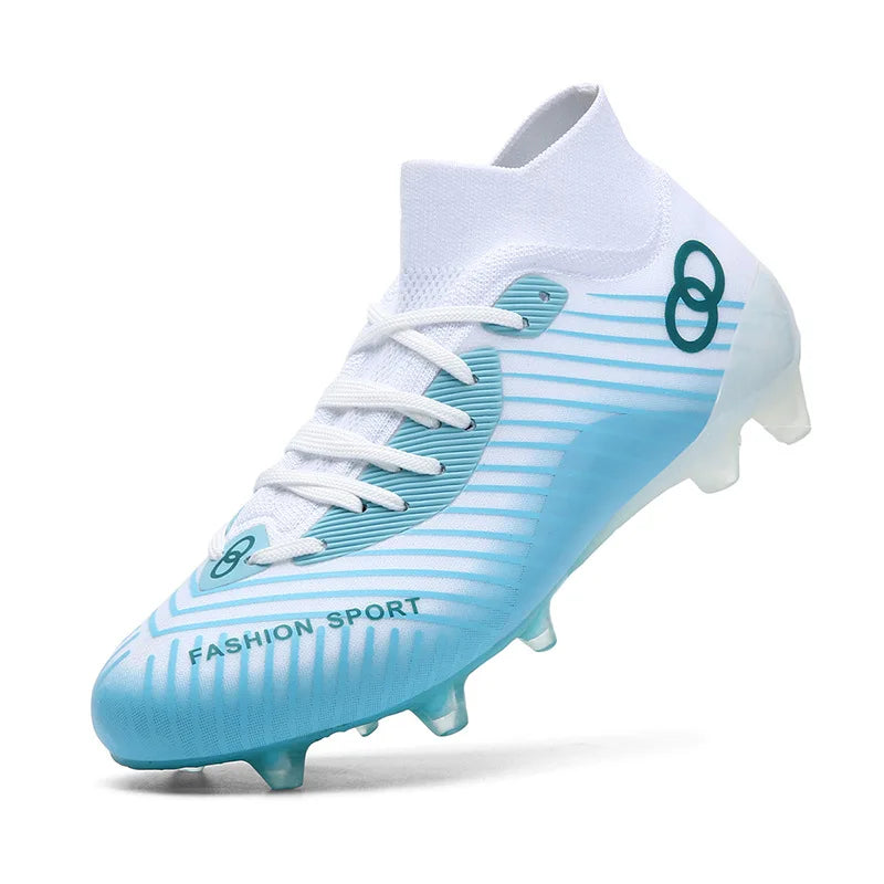 New High Top Football Shoes for Students Comfortable Turf Soccer Cleats Rubber Long Spike Broken Spike Boots for Training Games