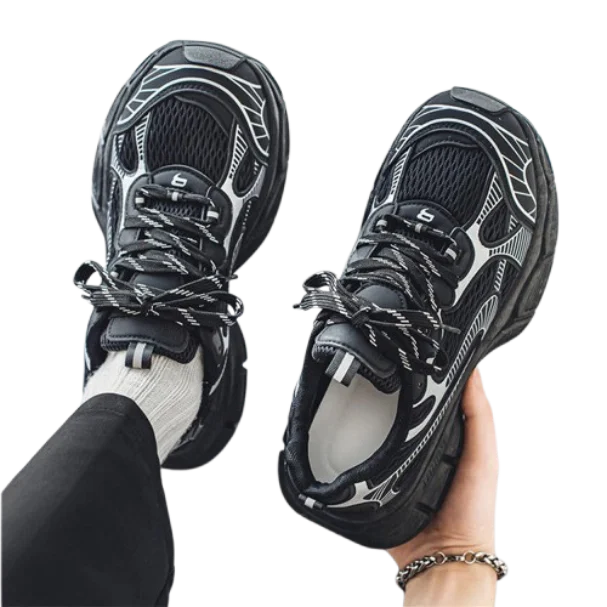 Men's Summer Running Shoes Breathable Cushioned Lightweight Lace-Up Closure Casual Athletic Sneakers