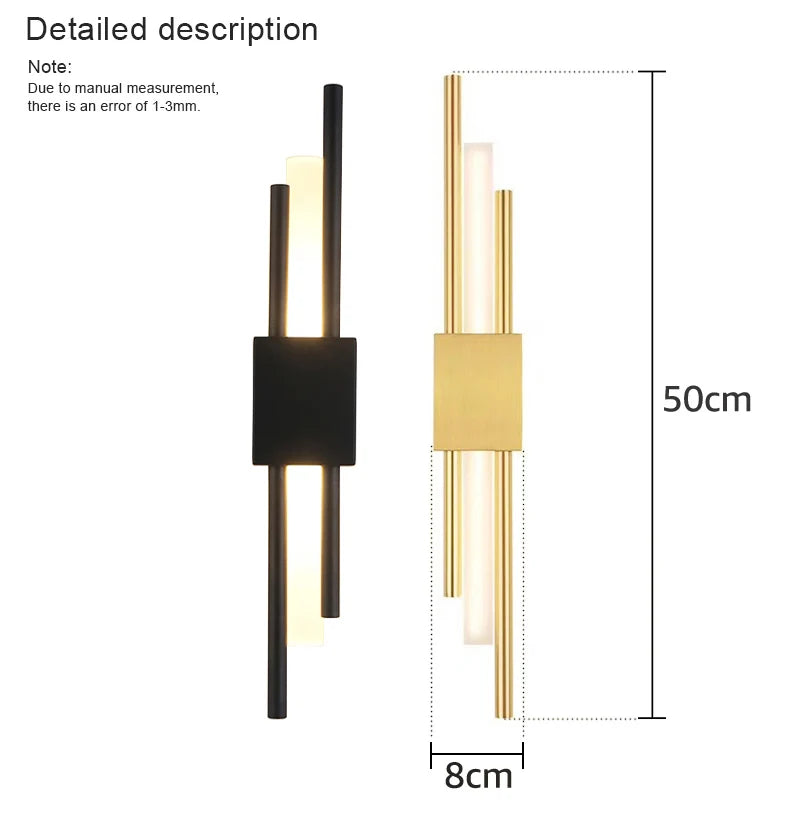 Lámpara de pared LED moderna, iluminación interior, apliques de pared para baño, accesorio de iluminación para sala de estar, pasillo, decoración de dormitorio, luces de pared