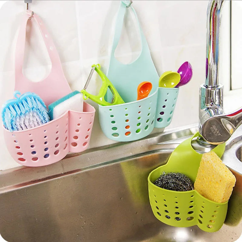 Soporte para fregadero de cocina, escurridor colgante, estante ajustable para esponja y jabón, organizador, soporte para grifo de baño, accesorios de cocina