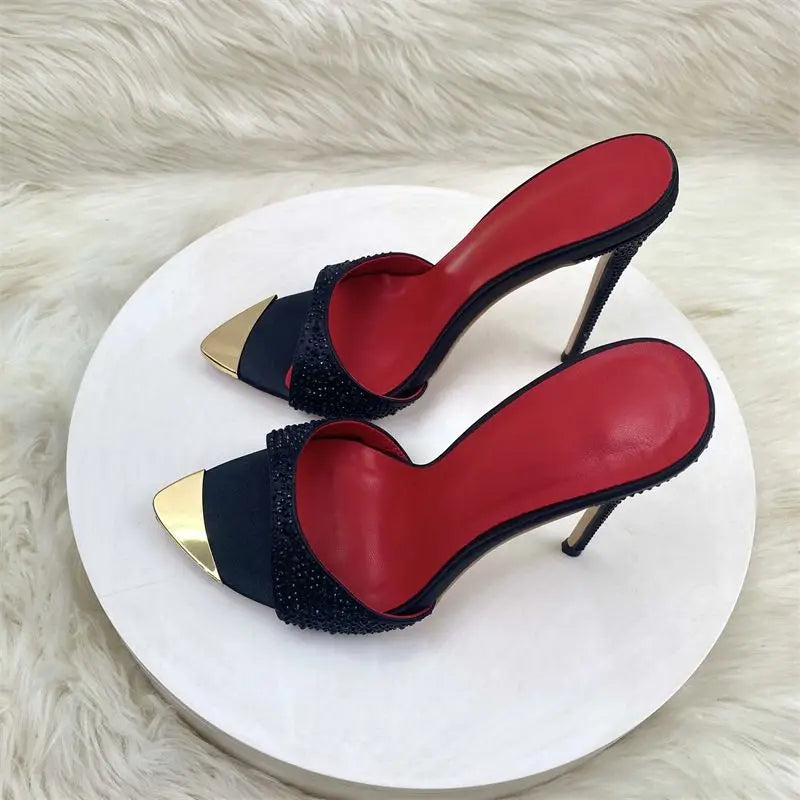 Strange Luxury Heel Sandalias Mujer Tacon Alto  Trendy Slippers Mules Shoes Heels for Ladies 2025