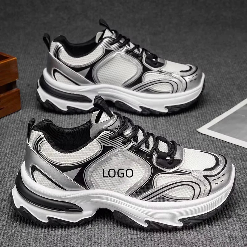 Men's Chunky Retro Running Shoes Lightweight Breathable Mesh Sneakers Barefoot Wide Toe Box Cushioning Athletic Walking Shoes