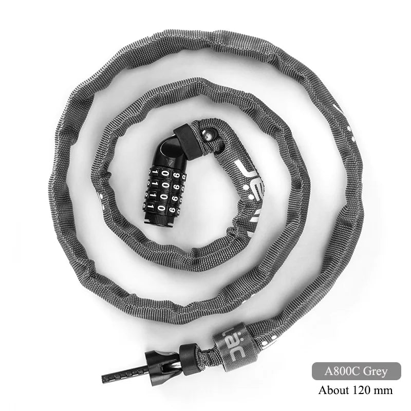ULAC-Cerrojo de contraseña para bicicleta o motocicleta, cerradura portátil y ultraligera con bloqueo antirrobo y cadena, incluye accesorios de seguridad estables para ciclismo de carretera MTB