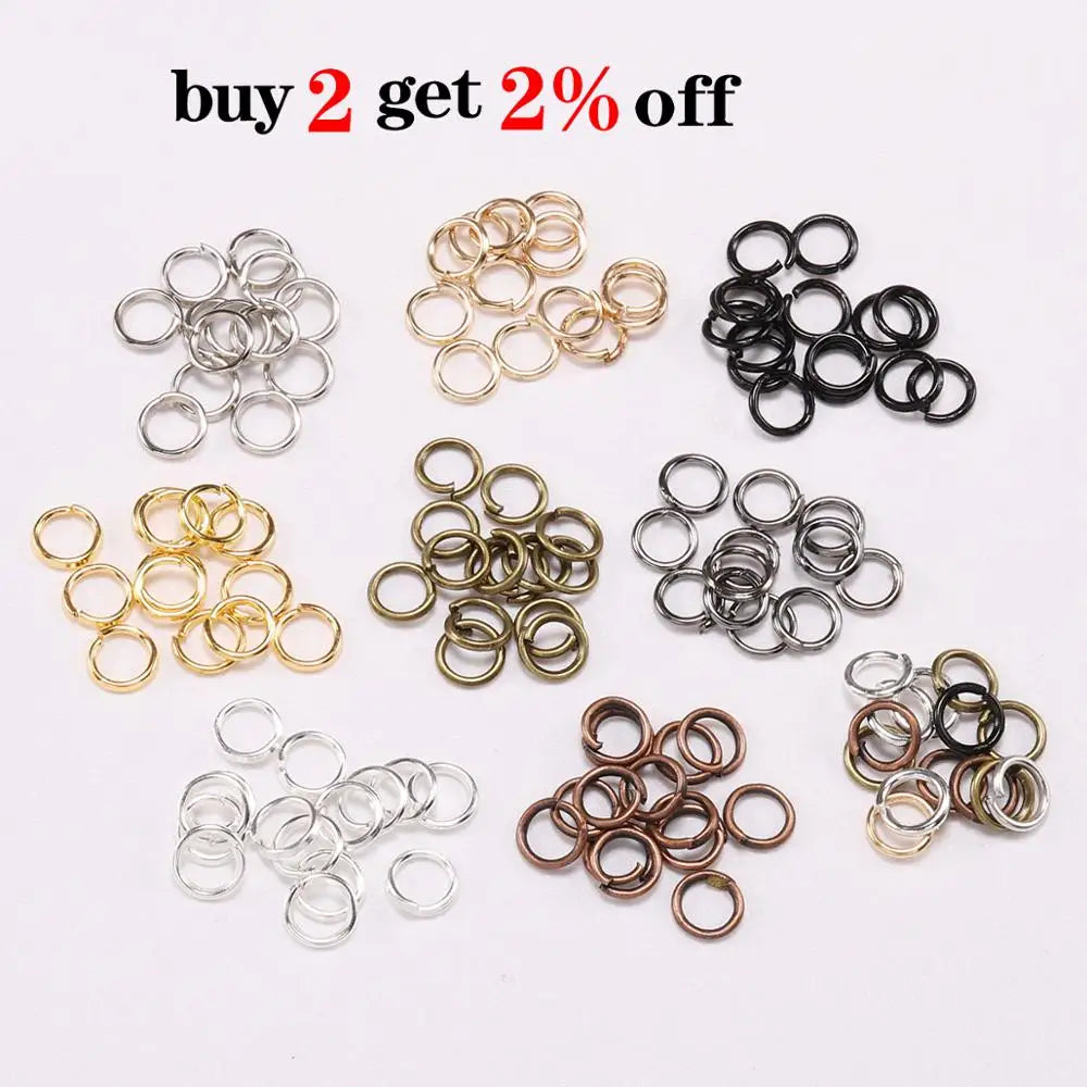 50-200 unids/lote 3-20mm anillos de salto conectores de anillos divididos para joyería Diy encontrar accesorios suministros al por mayor
