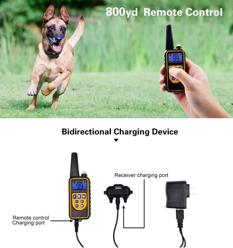 Collar de entrenamiento eléctrico para perros, Collar impermeable para corteza de perro, mascota con Control remoto, dispositivo antiladridos recargable, perros de todos los tamaños