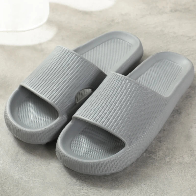 Women's Thick-Platform EVA Indoor Slides 2025 Summer Sandals Non-Slip Flip Flops Soft Cushioning Sole Fashion Home Bathroom