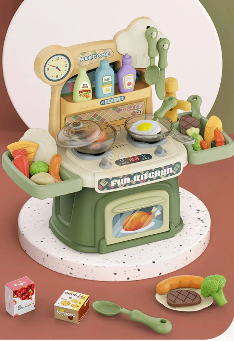 Juguetes de cocina para niños, vajilla simulacional, juego de simulación, juego de Chef, juego de rol, mesa de comida, juguete educativo para niños, regalo