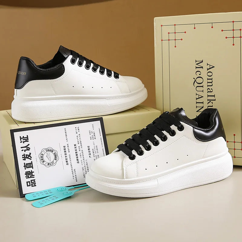 Wholesale Hot Selling Autumn White Sneakers Women Height Increasing Walking Style Casual Shoes Brand for Couple