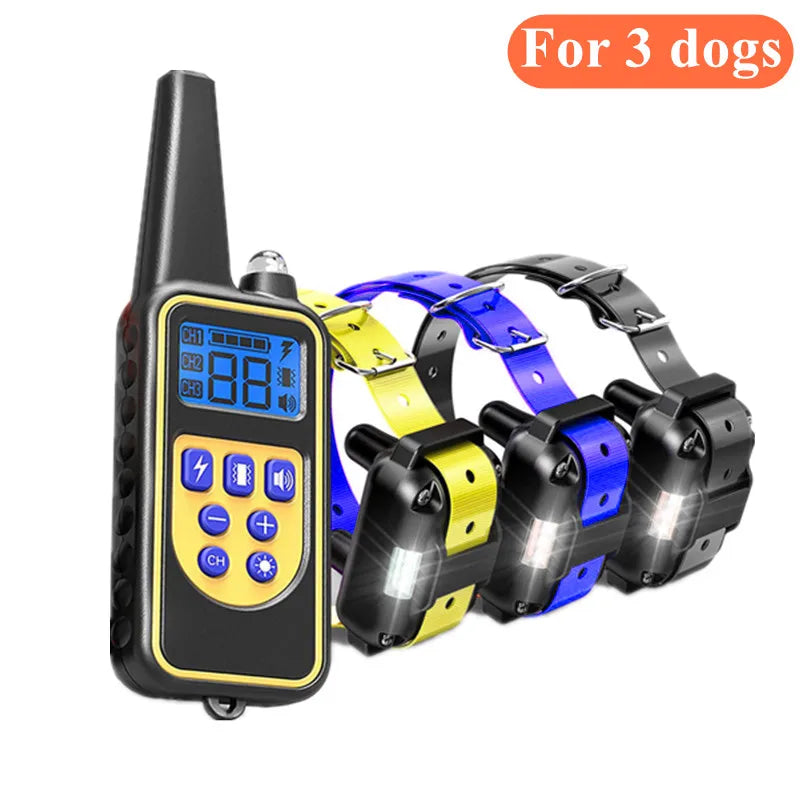 Collar de entrenamiento eléctrico para perros, Collar impermeable para corteza de perro, mascota con Control remoto, dispositivo antiladridos recargable, perros de todos los tamaños