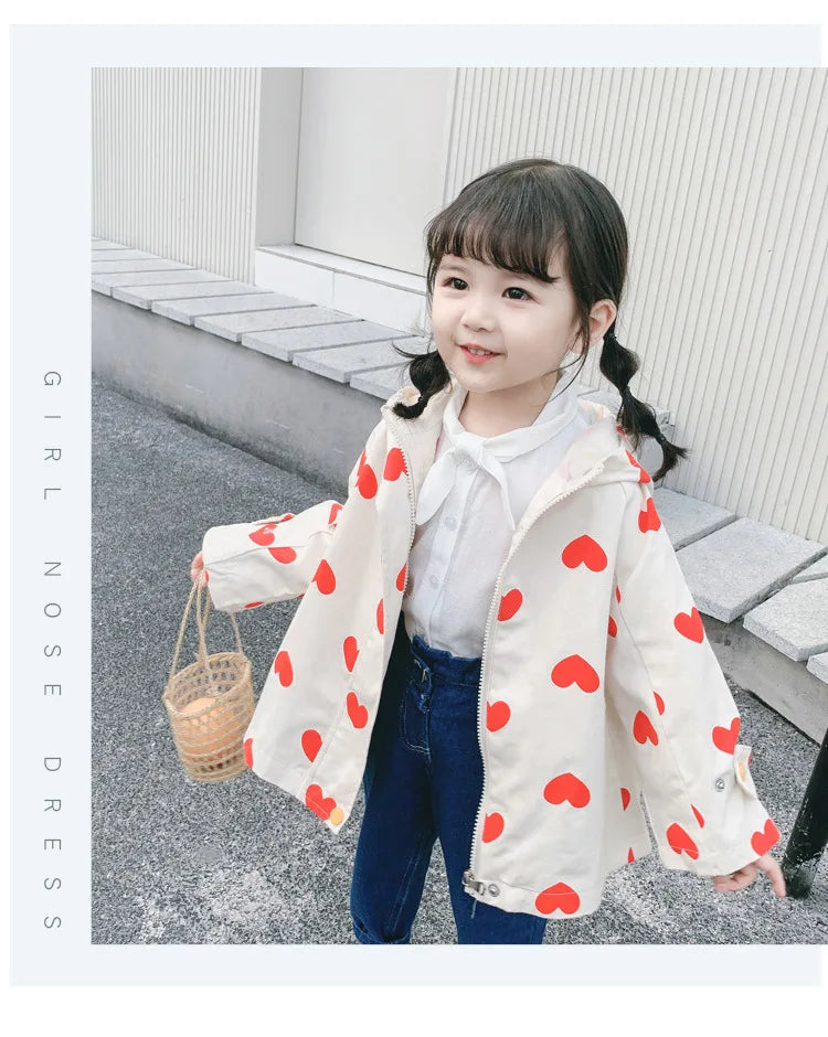 Abrigo cortavientos con estampado para niños y niñas, chaqueta con capucha, ropa de 1 a 7 años, novedad, primavera y otoño