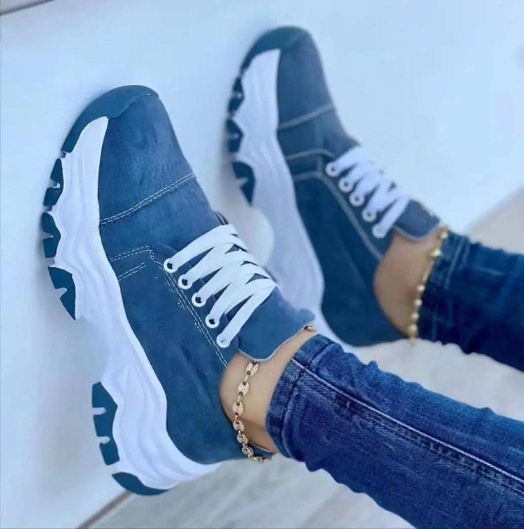Lace-up Casual Shoes Mujer Ladies Sneakers Shoes Women Height Increasing Shoes