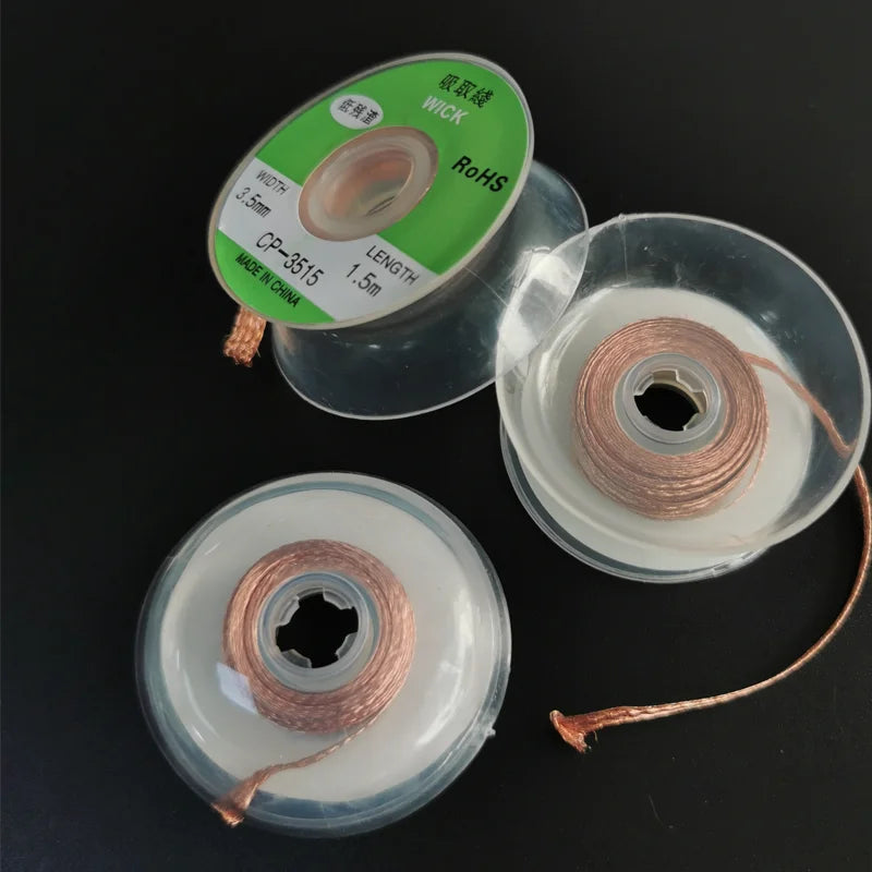 Cables de soldadura de 2,0mm, 3,5mm, 1,5 M, herramienta de reparación de alambre de mecha, removedor de soldadura trenzada, 1 unidad