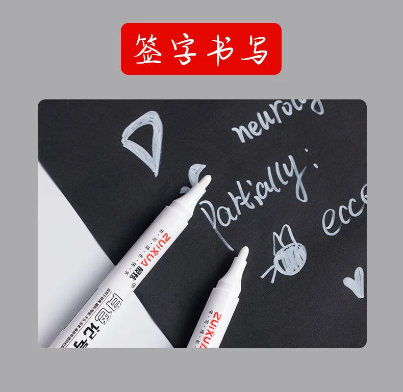 Evidenziatori bianchi da 1/3/5 pezzi, penna gel bianca oleosa impermeabile da 2,0 mm, pennarelli per schizzi graffiti, articoli di cancelleria e forniture scolastiche
