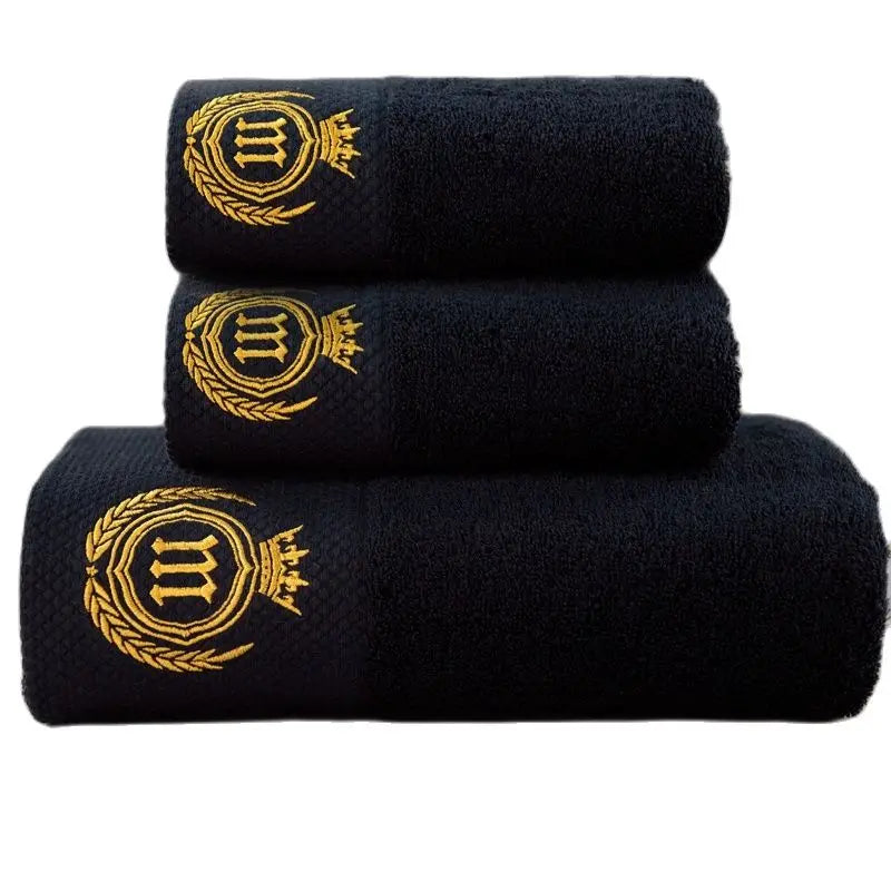 AHSNME-Toalla facial negra de alta gama con logotipo personalizado, Toalla de baño para Hotel, SPA, salón de uñas, peluquero, iniciales de nombre personalizadas