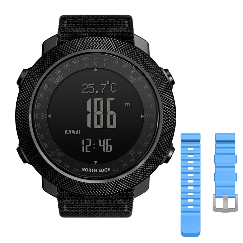 NORTH EDGE-reloj Digital deportivo para hombre, horas para correr, nadar, militar, altímetro, barómetro, brújula, resistente al agua, 50m