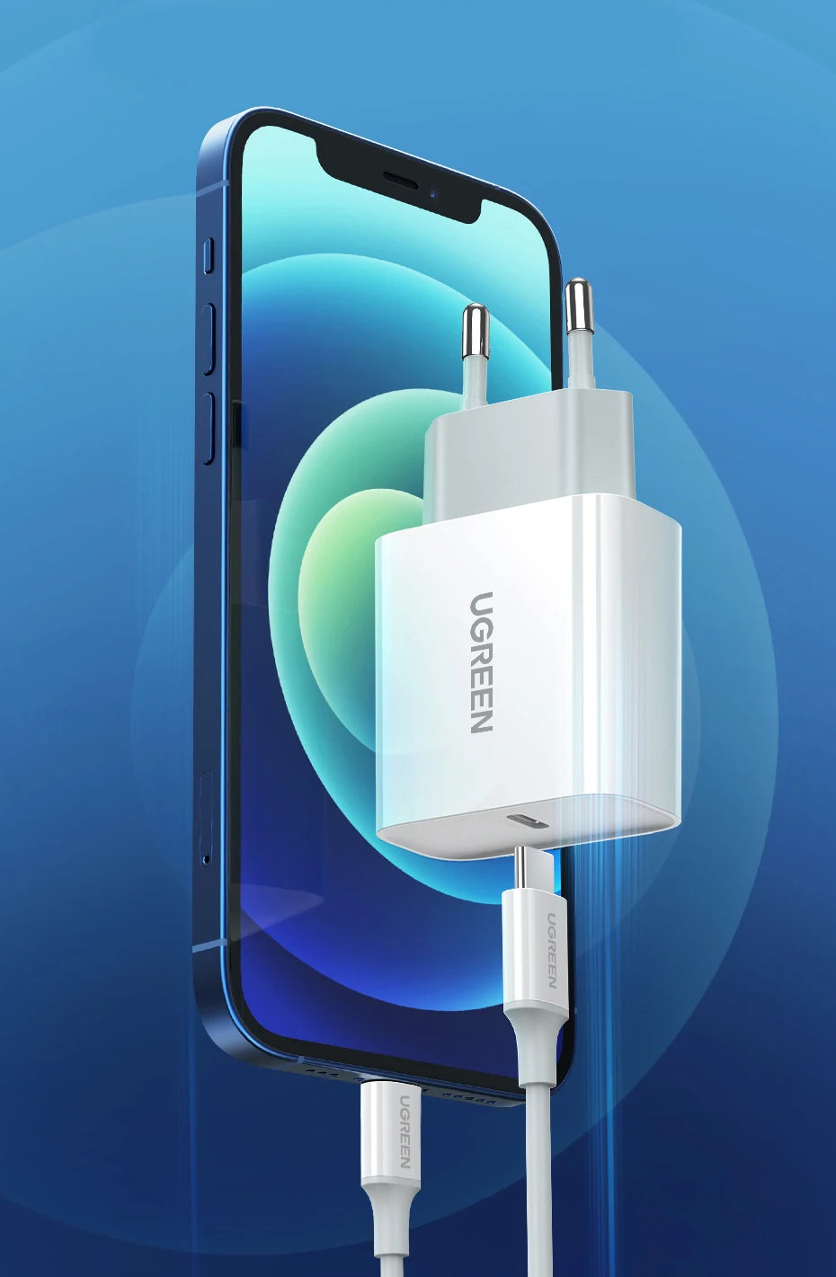 UGREEN Quick Charge 4,0 3,0 QC PD cargador 20W QC4.0 QC3.0 USB tipo C cargador rápido para iPhone 17 16 15 Pro Xiaomi teléfono PDCharger