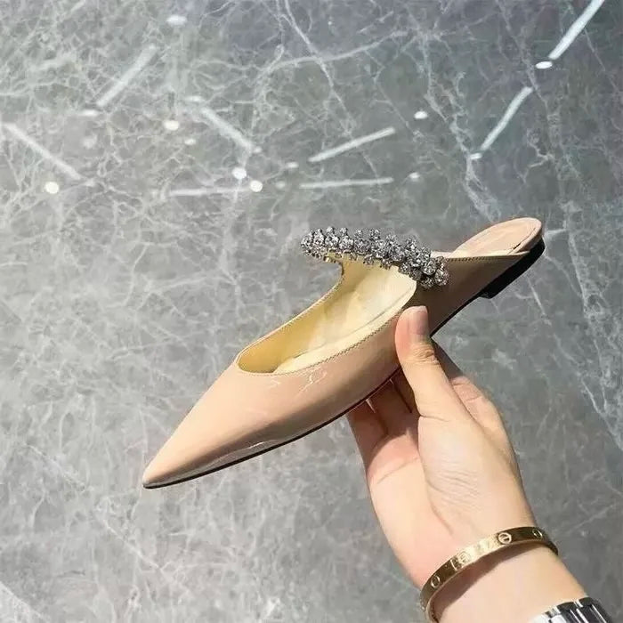 Babouches Femmes Talon Mules Fancy Buckles Pointed Toe Slippers Shoes Women Heels for Ladies