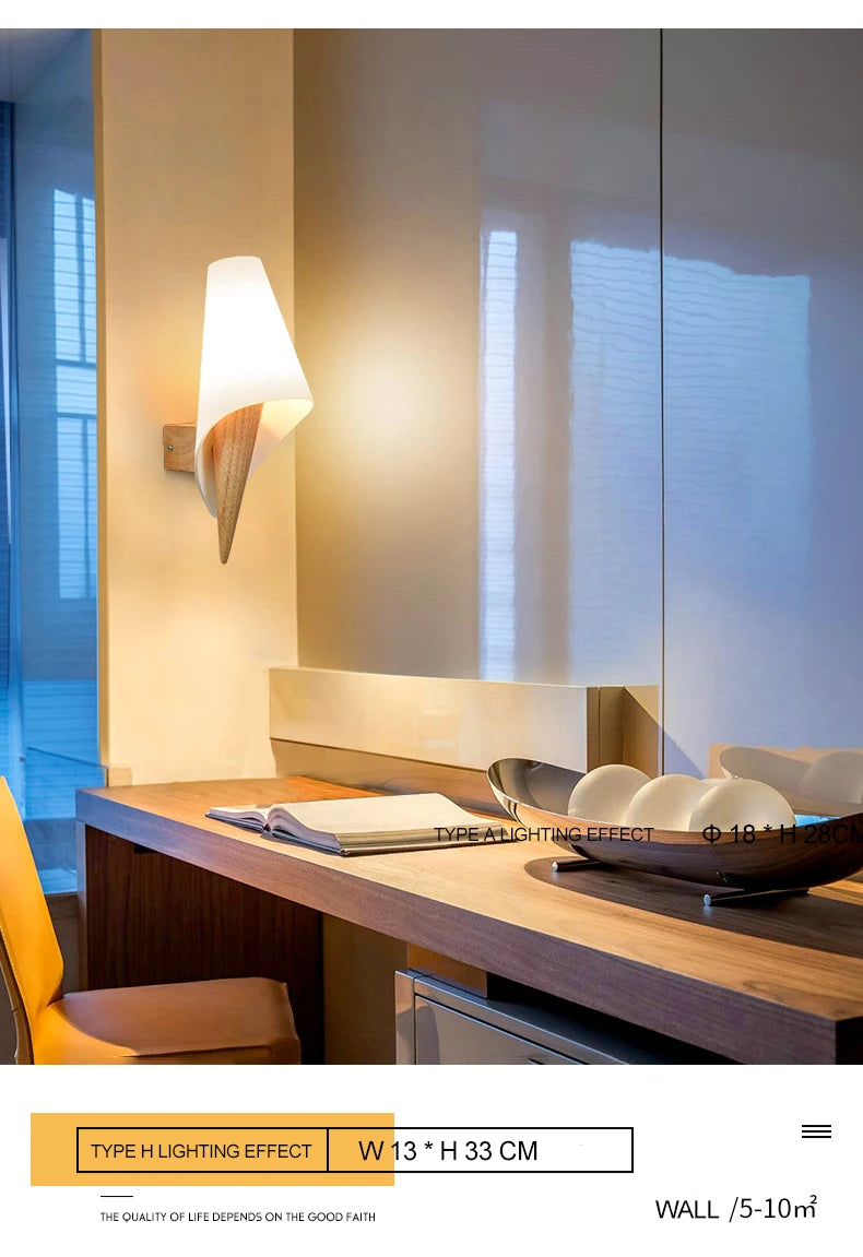 Lámparas de pared LED modernas, luces de madera para dormitorio, mesita de noche, escaleras, pasillo, aplique de iluminación montado Interior, accesorios de iluminación para decoración del hogar