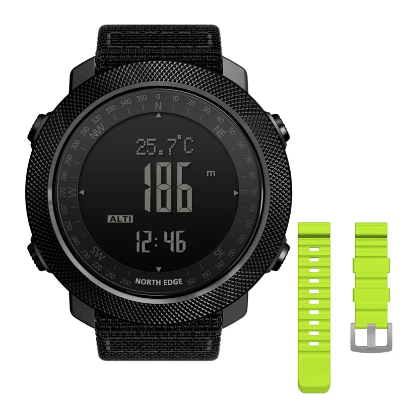 NORTH EDGE-reloj Digital deportivo para hombre, horas para correr, nadar, militar, altímetro, barómetro, brújula, resistente al agua, 50m