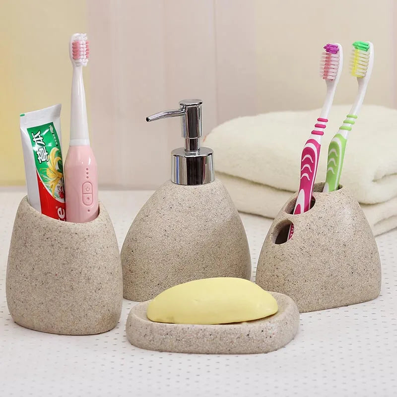 Botella de emulsión de resina para baño, taza para gárgaras de lavado de alto grado, traje de cepillo de dientes, jabonera de Banyo Aksesuarlari