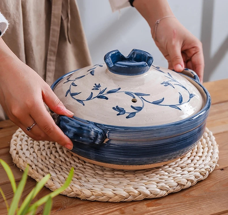 Cazuela de cerámica de estilo japonés, olla pequeña negra, cacerola de arcilla, utensilios de cocina para el hogar, suministros de cocina, olla para sopa, 1 Uds.