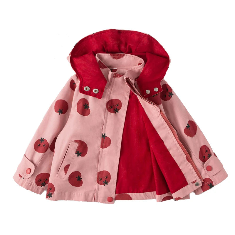 Abrigo cortavientos con estampado para niños y niñas, chaqueta con capucha, ropa de 1 a 7 años, novedad, primavera y otoño