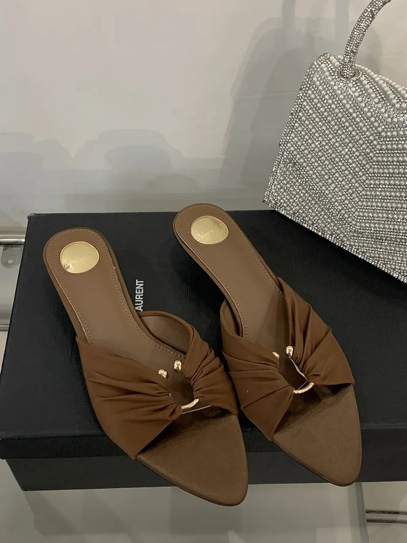 Designer Shoes  Elegant Open-toe  Non-slip  Unique Design  Women's Silk Spring/summer Party High Heels