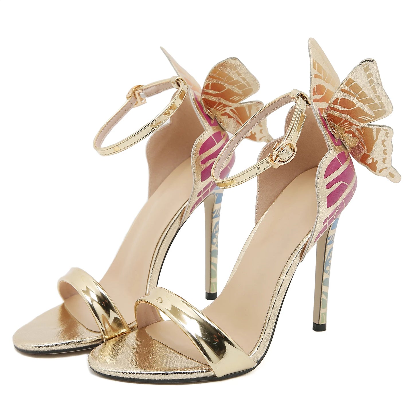 2024 New Three-dimensional Big butterfly Women's Super High Heel Thin Sandals Dress Shoes Wedding Shoes Hot Sale