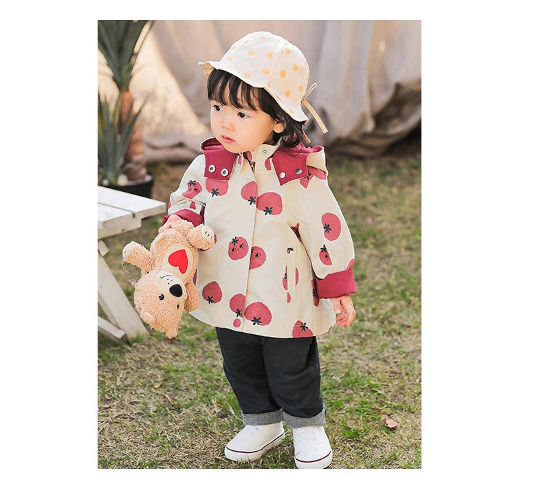 Abrigo cortavientos con estampado para niños y niñas, chaqueta con capucha, ropa de 1 a 7 años, novedad, primavera y otoño