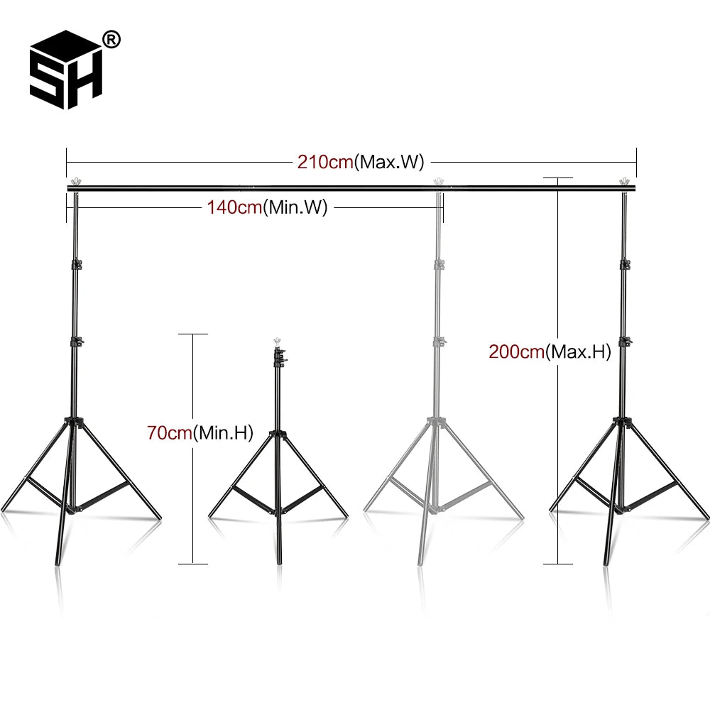 Kit de soporte para fondo fotográfico SH con sistema de soporte ajustable, fondos para estudio fotográfico, marco de pantalla verde Chromakey