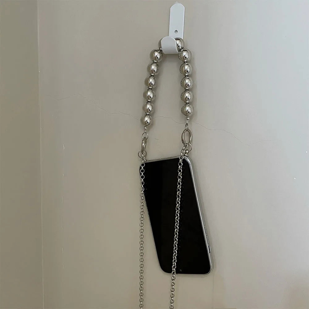 Funda de teléfono de espejo de maquillaje de lujo para iPhone 13, 12, 11, 14 Pro Max, XS, X, XR, 7, 8 plus, SE, collar cruzado, cordón, cordón, cubierta de cuerda
