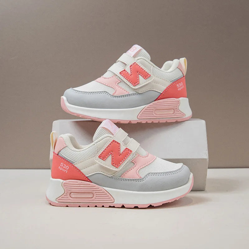 2025 Autumn New Boys and Girls Mesh Sneaker Soft Bottom Non-Slip Breathable Casual Shoes All-Match with Slip-On Closure