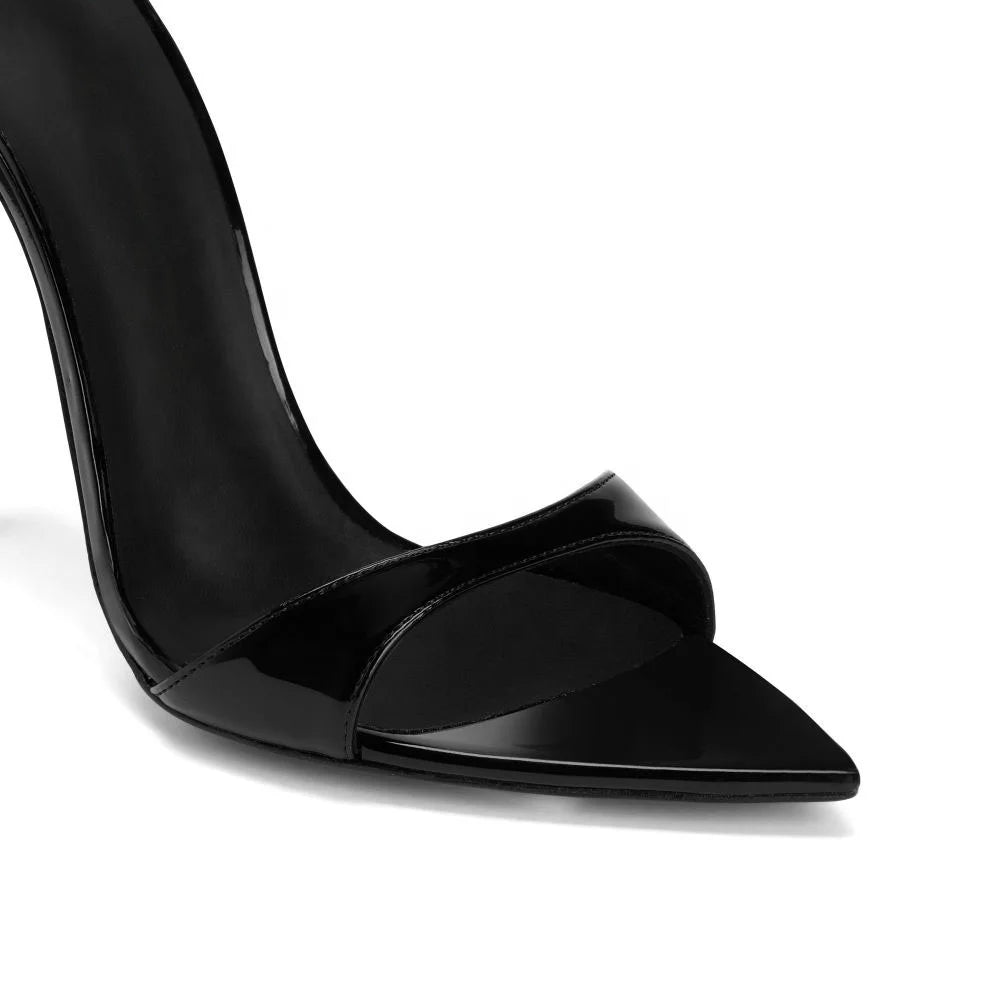 OEM Custom Luxury Women's High Heels Sandals New Style Summer Sexy Diamond Metal Chain Crystal Rhinestones Embellished Lace