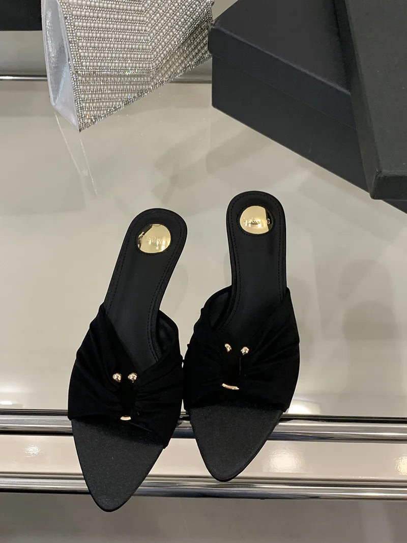 Designer Shoes  Elegant Open-toe  Non-slip  Unique Design  Women's Silk Spring/summer Party High Heels
