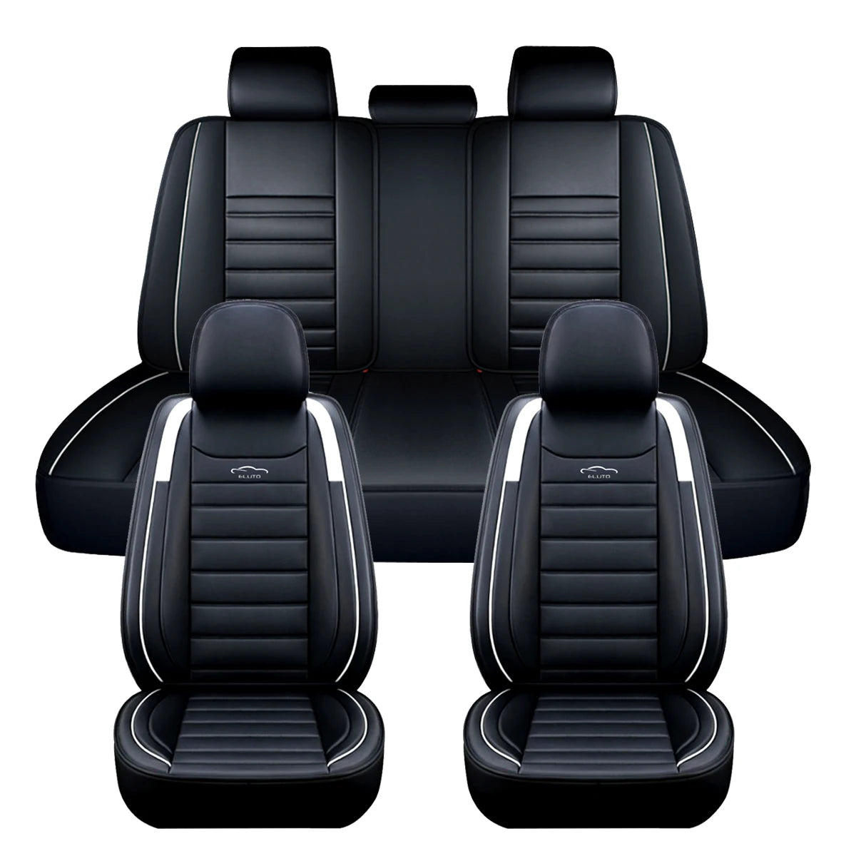 Fundas para asientos de coche de 11 piezas, 5 asientos, cojín Protector de lujo de cuero PU, conjunto completo delantero y trasero para SUV y camión