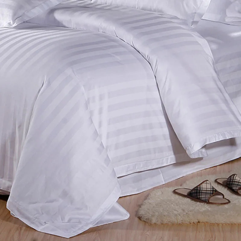 nordico funda edredon funda nordica cama 5 estrellas Hotel suave y brillante funda de edredón 100% algodón blanco líneas paralelas algodón cama hotel funda Nórdica bolsa de cama edredon funda nordica cama 150 edredones