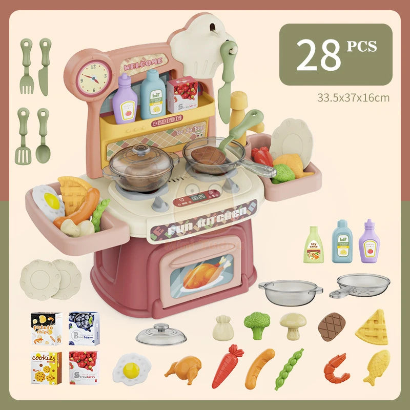 Juguetes de cocina para niños, vajilla simulacional, juego de simulación, juego de Chef, juego de rol, mesa de comida, juguete educativo para niños, regalo