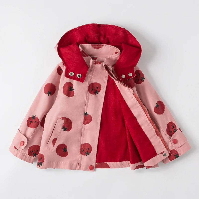 Abrigo cortavientos con estampado para niños y niñas, chaqueta con capucha, ropa de 1 a 7 años, novedad, primavera y otoño