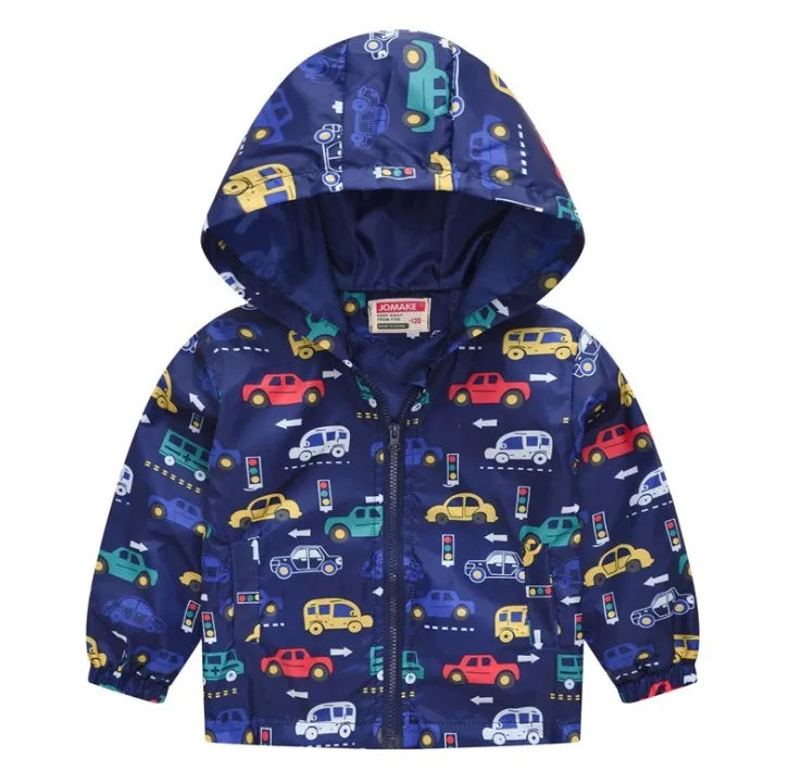 Abrigos de primavera y otoño para niños, chaquetas para niños, cortavientos con capucha y bolsillo, prendas de vestir exteriores con cremallera, ropa para bebés de 2 a 7 años