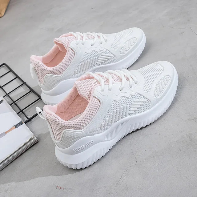 Summer New Ladies Sneakers Flat Mesh Comfortable Breathable Walking Jogging Style Casual Fashion Trend Shoes