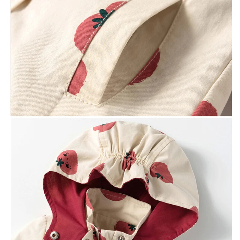 Abrigo cortavientos con estampado para niños y niñas, chaqueta con capucha, ropa de 1 a 7 años, novedad, primavera y otoño