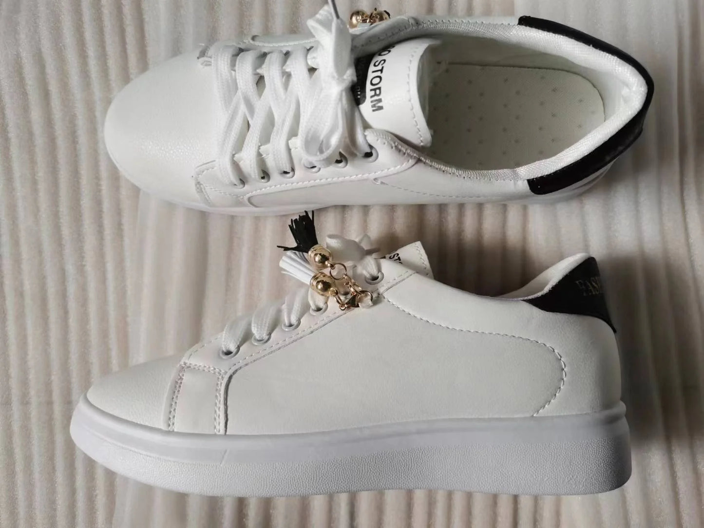Custom White Flat Shoes Women Fashion Sneakers Casual Shoes 35-40 for Women