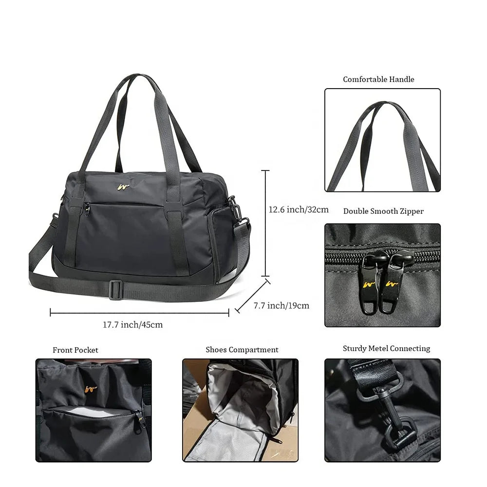 Folding Travel Duffel Bag Ladies Shoes Travel Bags With Shoe Compartment Tote Sports Bag for Women Customized logo